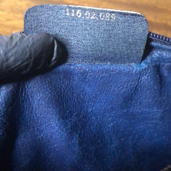 GUCCI GG Ophidia Sherry Line Navy Leather Grey Canvas Crossbody Bag Vintage - Picture 8 of 17